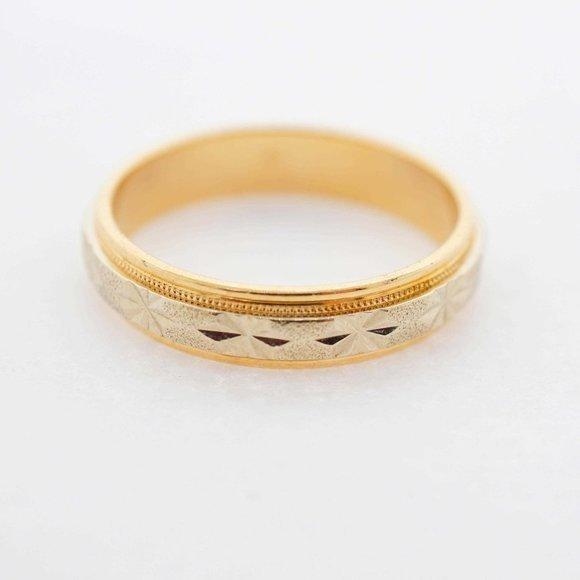 14k Yellow Gold Unisex Estate Sale Wedding Band - Size 10.75 - 5.00mm Width